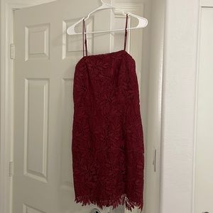 Dark Red Lace Dress